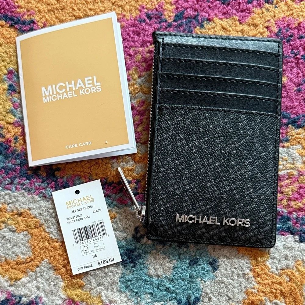 Michael Kors Black Leather Card Holder - Picture 2 of 6